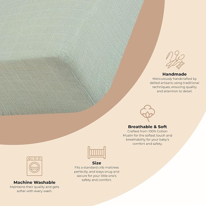 Crane Baby Fitted Sheet, Soft Cotton Fitted Sheet - Image 2