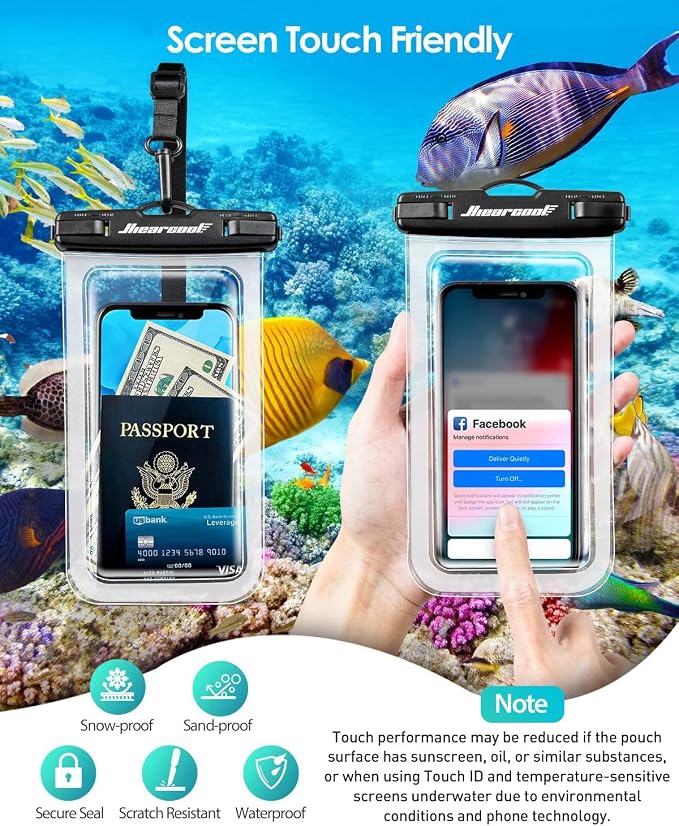 Hiearcool Waterproof Phone Pouch, Waterproof Beach Bag Compatible - Image 6