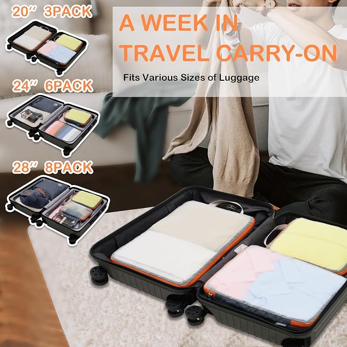 Cipway Compression Packing Cubes, See Through Mesh Luggage Organizer Bags - Image 7