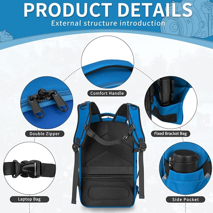 TORIBIO Camera Backpack, Hardshell DSLR Photography Camera Bag, Waterproof Hard - Image 8