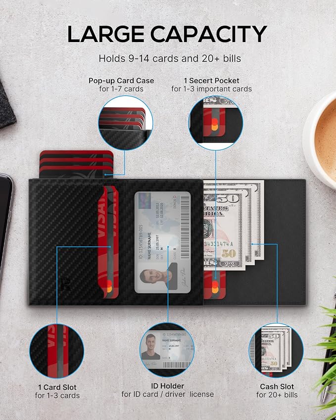 Mens Wallet Card Holder for AirTag: Smart Wallet Compatible - Image 2