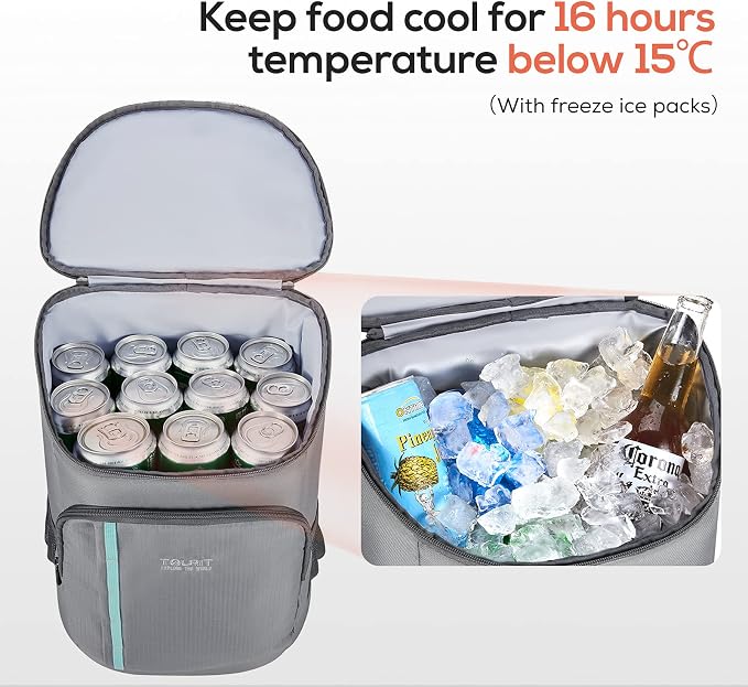TOURIT Cooler Backpack 30 Cans Lightweight Insulated Backpack Cooler Leak-Proof - Image 4