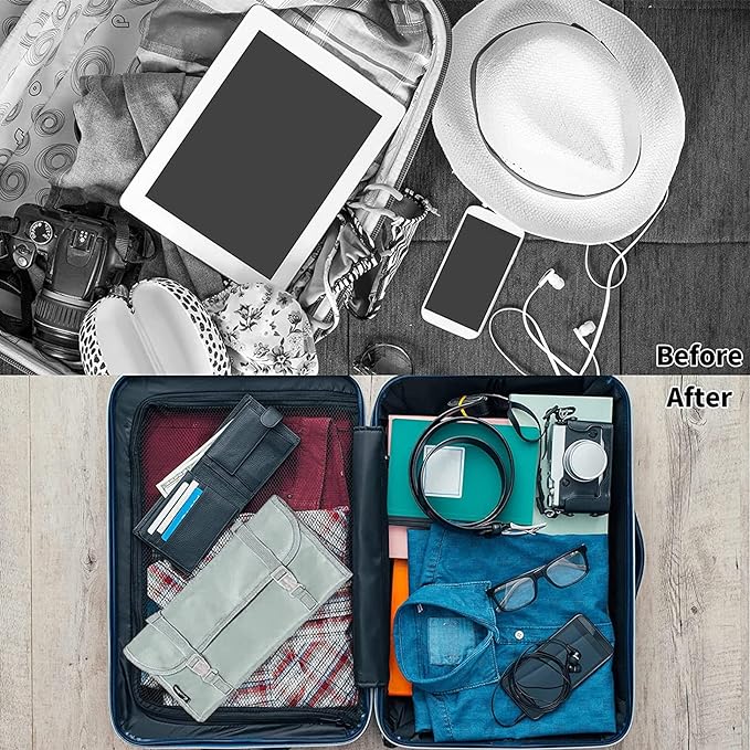 Foldable Clear Hanging Travel Toiletry Bag Cosmetic Organiser Storage - Image 4