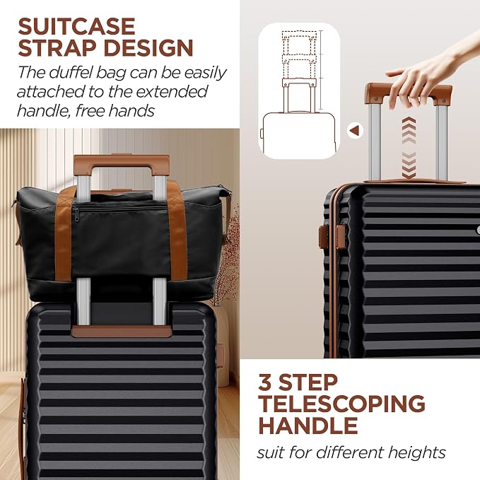 SHOWKOO Luggage Sets 3 Piece Hardside Expandable Suitcase - Image 6