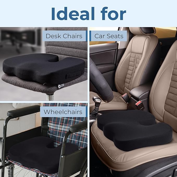 5 STARS UNITED Seat Cushion for Tailbone Pain Relief – Large Memory Foam - Image 6
