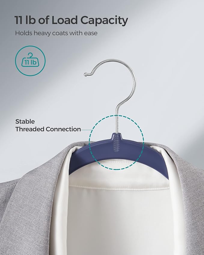 SONGMICS Clothes Hangers, Space-Saving, Dark Blue Ash and Light Blue Ash - Image 4
