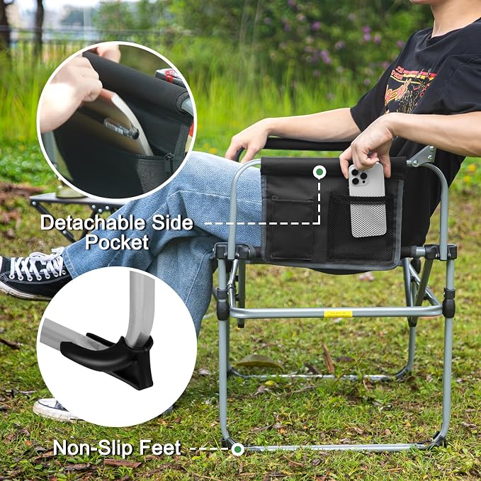 Romswi Director Chairs for Outdoor, Folding Camping Chair, Compact Directors - Image 5