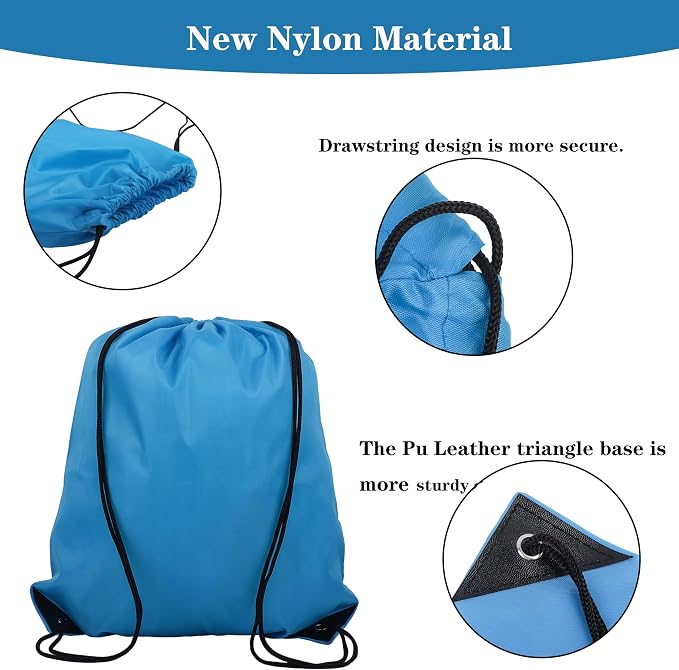 42 Pcs Drawstring Backpack Bags Sack Pack Cinch Tote Sport Storage Polyester Bag - Image 4
