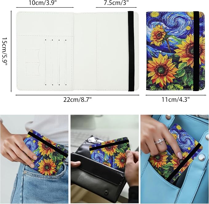 Passport Holder for Women and Men PU Leather Passport Cover for Travel - Image 4