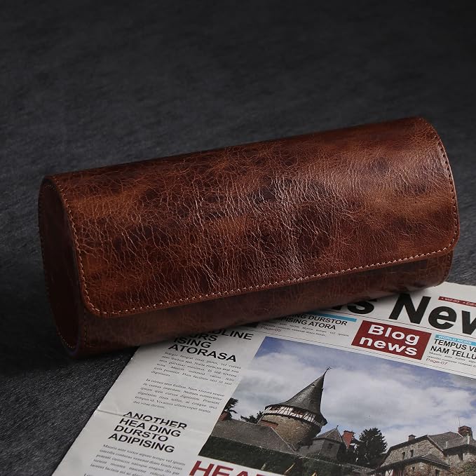 Genuine Napa Leather Watch Roll Travel Case - Image 8