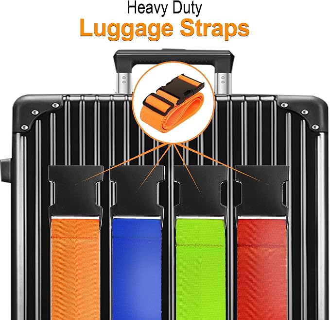 Luggage Straps for Suitcases TSA Approved Travel Belt 4 Pack by Chelmon - Image 3