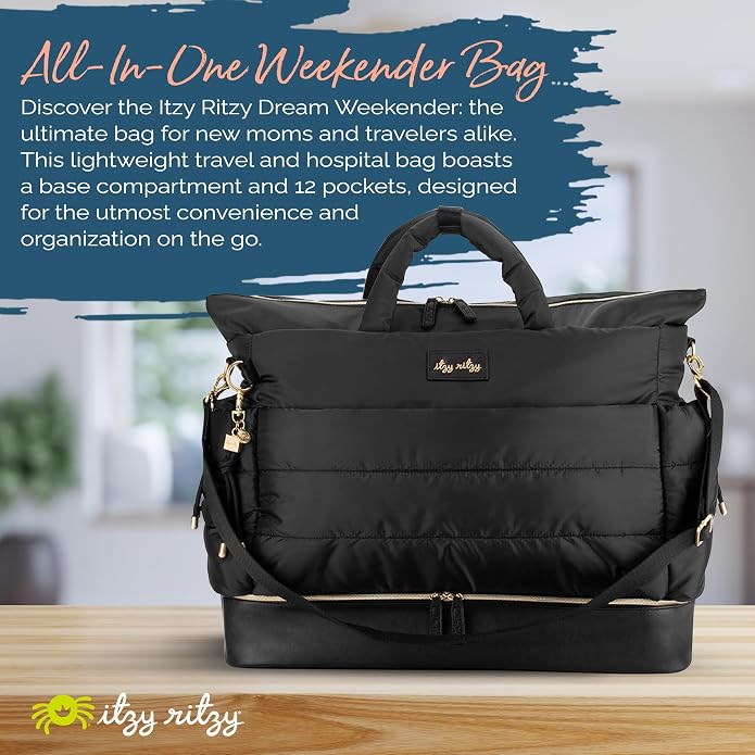 Itzy Ritzy Dream Weekender Travel Bag – Lightweight Overnight Bag - Image 2