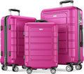 SHOWKOO Luggage Sets Expandable PC+ABS Durable Suitcase Sets Double Wheels TSA by SHOWKOO