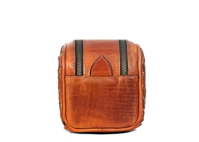 10" Premium Leather Toiletry Travel Pouch - Image 9