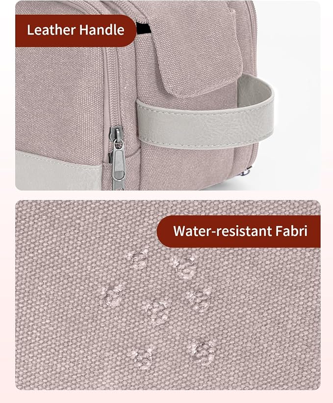WANDF Toiletry Bag for Men Travel Toiletry Organizer Canvas and Leather Dopp - Image 7