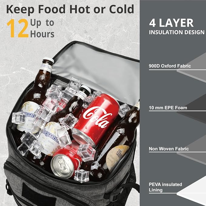 Tactical Backpack Cooler, 25L Cooler Backpack Insulated Leak-Proof, Heavy Duty - Image 4