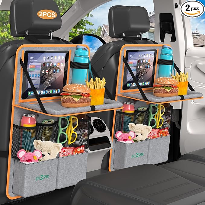 Car Backseat Organizer with Tablet Holder, 11 Storage Pockets with Foldable by Plzpik