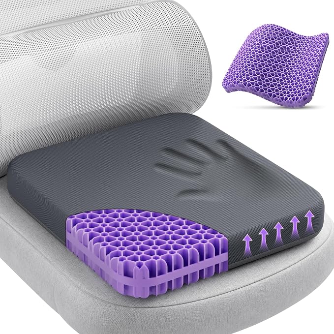 TushGuard Gel Seat Cushion for Long Sitting, Enlarged & Thickened Patent Design by TushGuard