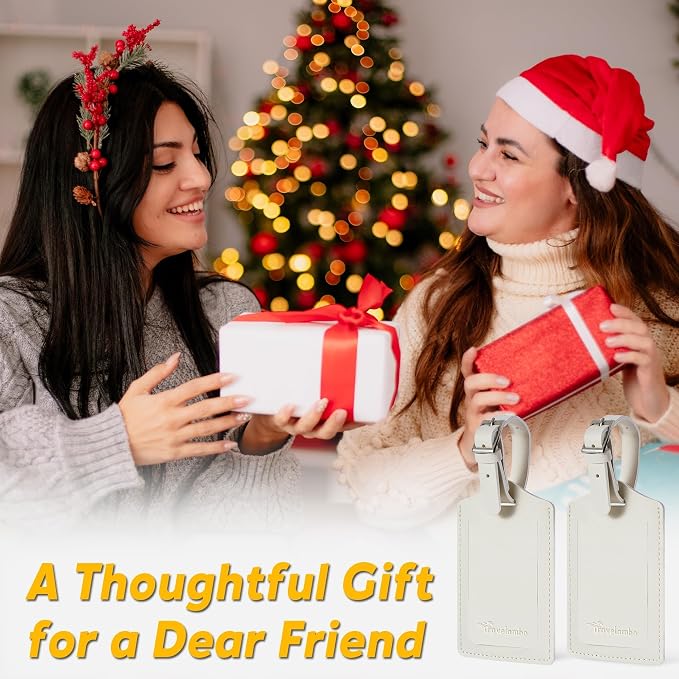 8 Pack Leather Luggage Travel Bag Tags by Travelambo - Image 6