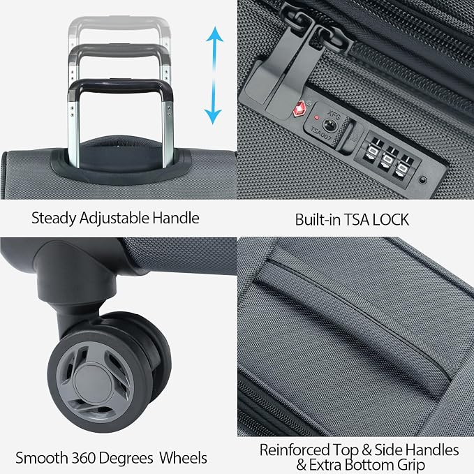KROSER Softside Expandable Carry On Luggage - Image 4