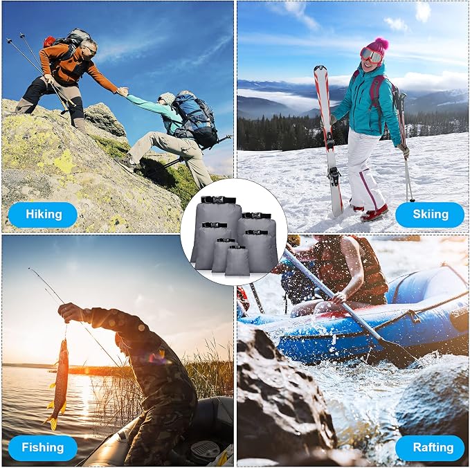 Shappy Waterproof Dry Bag Set 6 Sizes Lightweight Sacks and Long Adjustable - Image 7