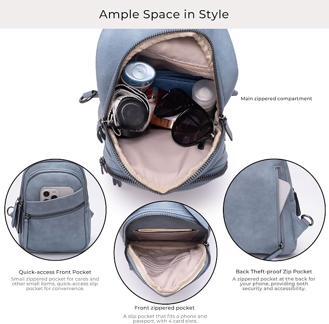Alldaily Large Sling Bag for Women Crossbody Purse Leather Fashionable Trendy - Image 3