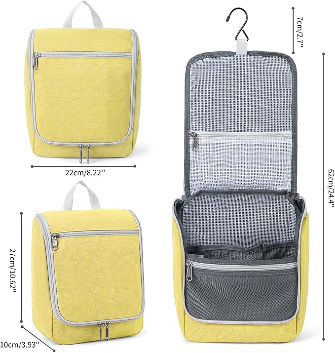 Travel Hanging Toiletry bag for Men & Women, Water-resistant Sturdy Nylon - Image 4