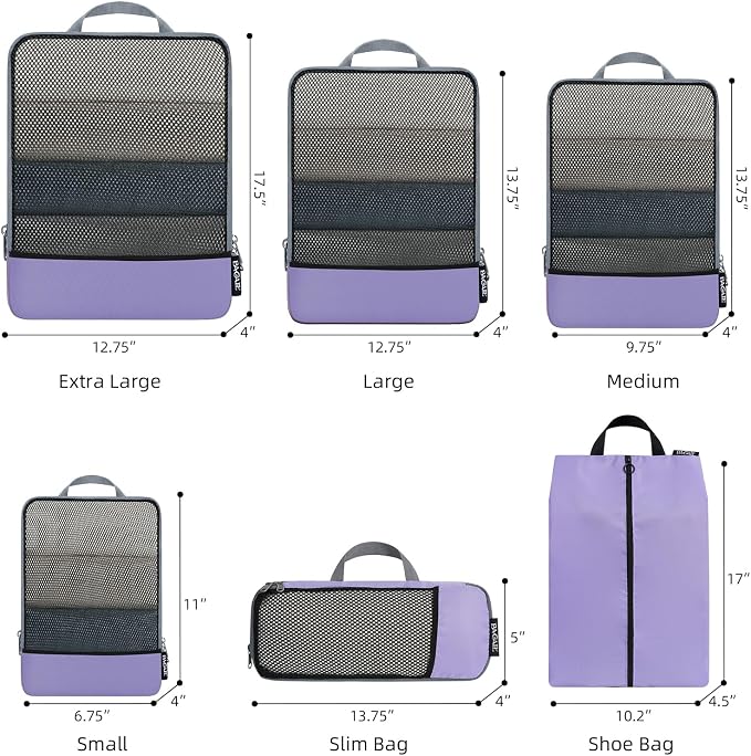 BAGAIL 4 Set/6 Set/8 Set Compression Packing Cubes Travel Accessories - Image 2