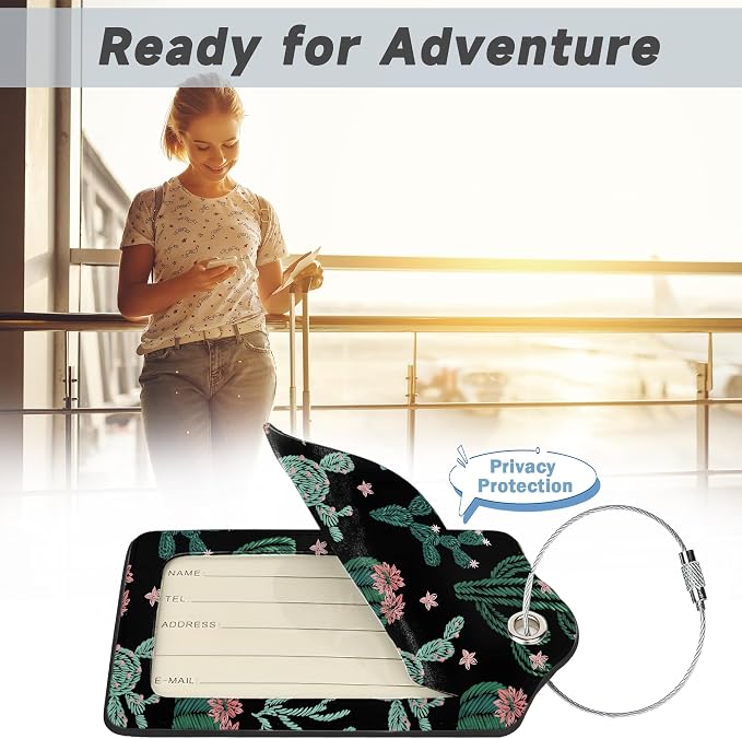Abstract Cactus Plants Luggage Tag - Image 5