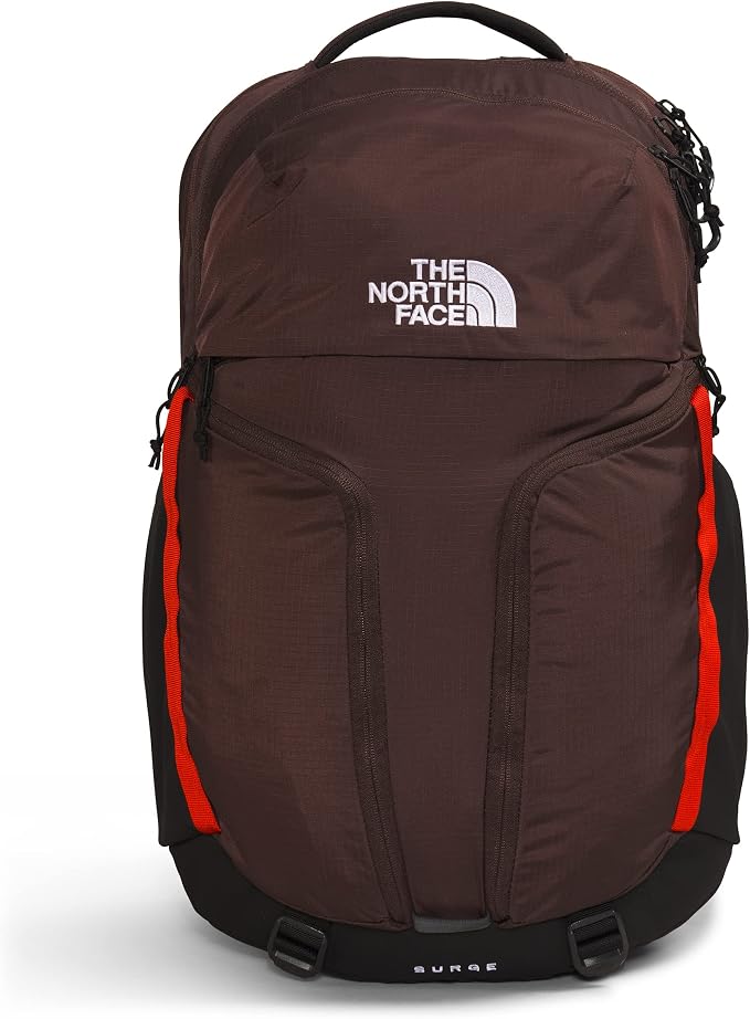The North Face Surge Commuter Laptop Backpack, Coal Brown/Fiery Red/TNF Black by THENORTHFACE