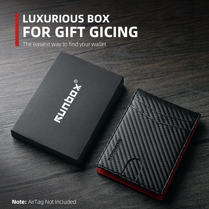 RUNBOX AirTag-Wallet-Mens-Slim-RFID Blocking Wallets Leather - Image 6