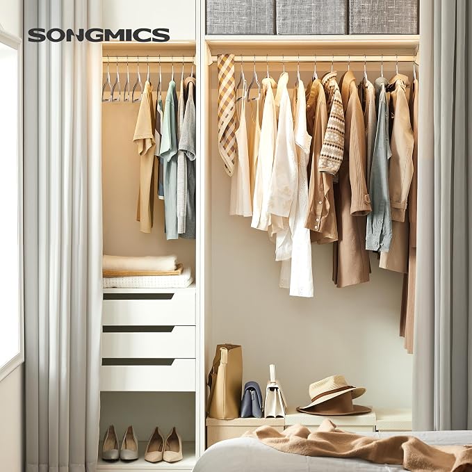 SONGMICS Clothes Hangers, Space-Saving, Light Gray and Dark Gray UCRP050G100 - Image 2