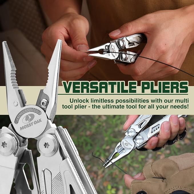 MOSSY OAK Multitool, 19-in-1 Stainless Steel Multi Tool Pliers, Self-locking - Image 2