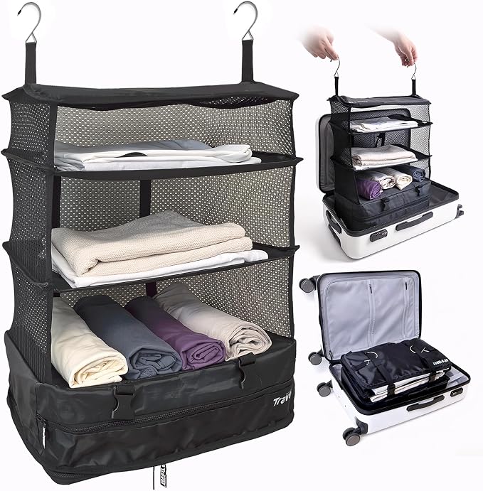 Grand Fusion Stow-N-Go Travel Luggage Organizer – Portable Hanging Travel by GrandFusion
