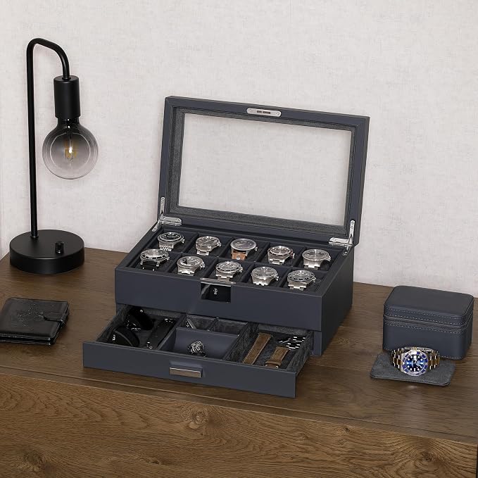 ROTHWELL 10-Slot Watch Box in Leather - Image 2