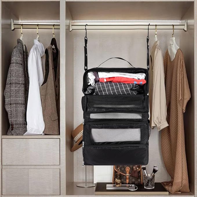 Suitcase Organizer, Travel Luggage Organizer Portable Hanging Travel Shelves - Image 7