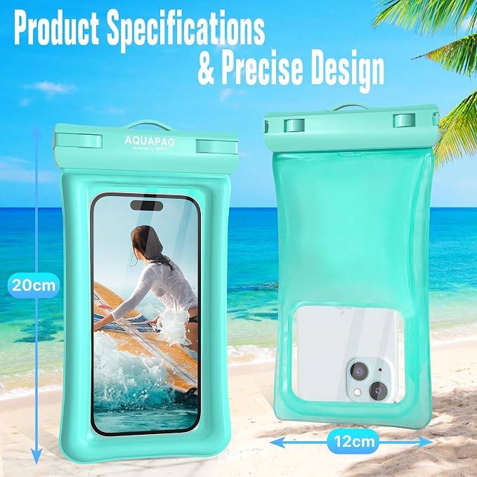 NEPHI IP68 Waterproof Phone Pouch 2 Pack-Up to 8.0"，Adjustable Neck Lanyard - Image 3