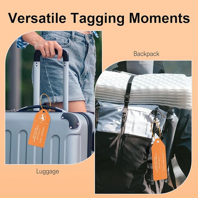 4 PCS Personalized Metal Luggage Tag – Personalized Engraved Suitcase Tag - Image 7