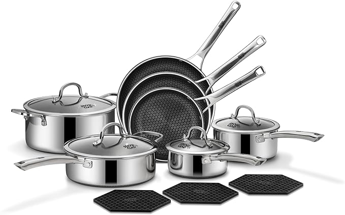 Pots and Pans Set Non Stick, Non Stick Frying Pans, Saute Pan & Stock Pot by SC-LLC