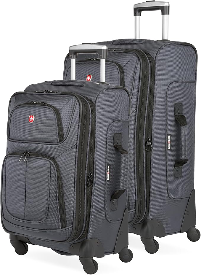 SwissGear Sion Softside Expandable Luggage, Dark Grey, 2-Piece Set by SwissGear
