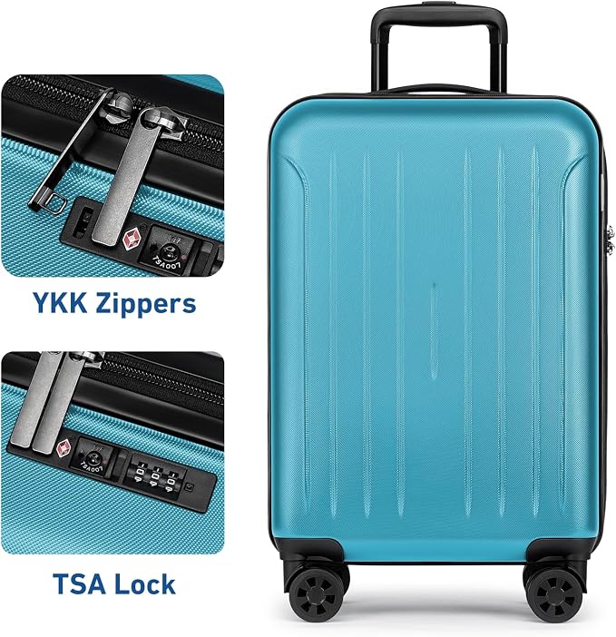 KYME Suitcase Hardshell With Double Spinner Wheels, PC+ABS TSA Lock Travel - Image 4