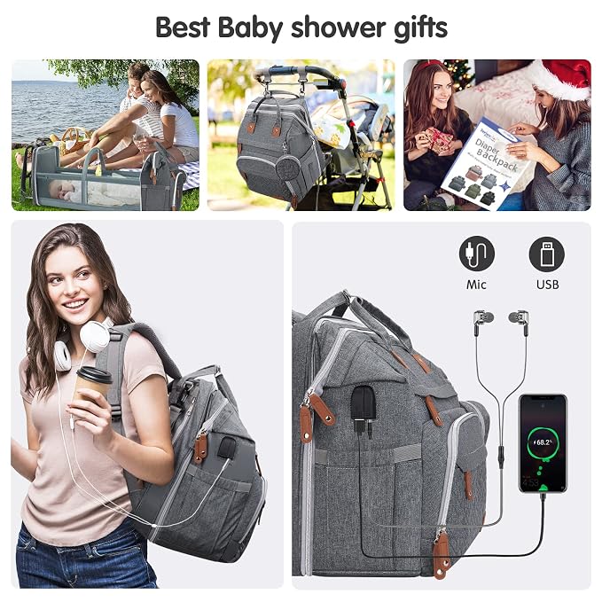 DERJUNSTAR Baby Diaper Bag Backpack - Image 6