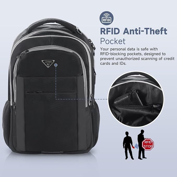 Multipocket TSA Black Travel Laptop Backpack - Image 8