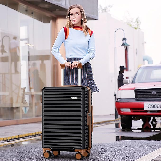 SHOWKOO Suitcase Hardside Expandable Luggage Set, Suitcase - Image 2