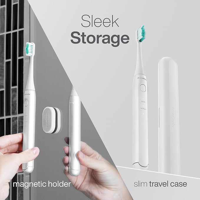 Aquasonic Icon ADA-Accepted Rechargeable Toothbrush | Magnetic Holder & Slim - Image 4