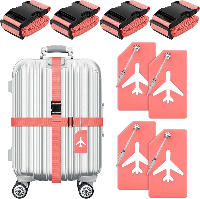 Weewooday 8 Pcs Luggage Straps Suitcase Tags Set by Weewooday
