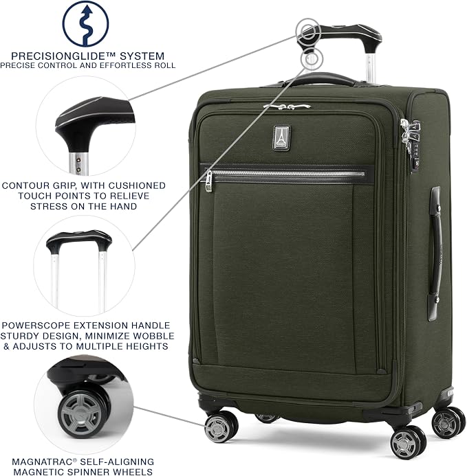 Travelpro Platinum Elite Softside Expandable Checked Luggage, 8 Wheel Spinner - Image 2