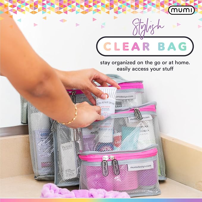 MUMI Travel Toiletry Bag Set of 3 – Clear TSA Approved Toiletry Bags - Image 5