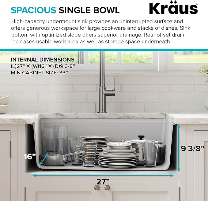 KRAUS Bellucci 30” in. Undermount Workstation Granite Kitchen Sink in White - Image 8