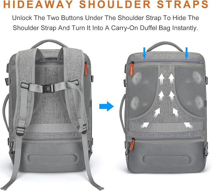 Carry on Travel Backpacks, Extra Large 40L Flight Approved Bag - Image 4
